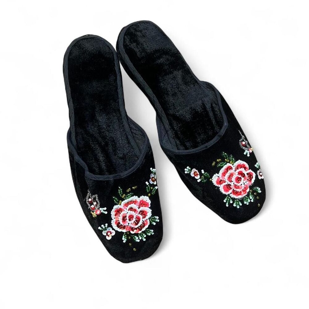 NEW Women's Velour 'Chinese' Style Slippers